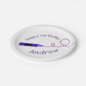Assiettes En Carton Personnalisé Crayon violet (Angle)