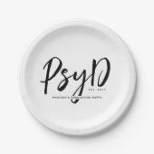 Assiettes En Carton Personnalisé Elegant PsyD Docteur en Psychologie (Devant)