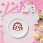 Assiettes En Carton Personnalisé Famille unique Boho Rainbow (Fête)