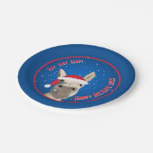 Assiettes En Carton Personnalisé Funny Donkey Père Noël Pun 2025 Holid (Angle)