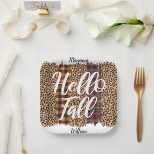 Assiettes En Carton Personnalisé Hello Fall