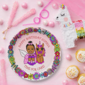 Assiettes En Carton Personnalisé Joyeux anniversaire Fairy et Unicorn (Fête)