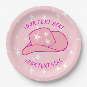 Assiettes En Carton Personnalisé Moderne Cowgirl Casquette Starburst r