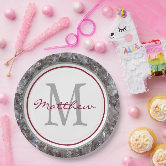 Assiettes En Carton Personnalisé & Monogramme (Fête)