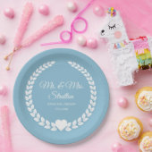 Assiettes En Carton Personnalisé Mr & Mrs Bride et Groom Newlyted (Fête)