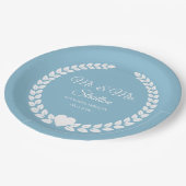 Assiettes En Carton Personnalisé Mr & Mrs Bride et Groom Newlyted (Angle)