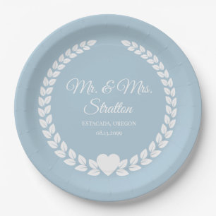 Assiettes En Carton Personnalisé Mr & Mrs Bride et Groom Newlyted