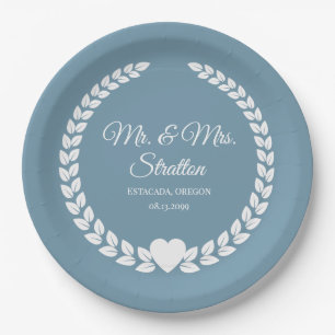 Assiettes En Carton Personnalisé Mr & Mrs Bride et Groom Newlyted