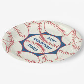 Assiettes En Carton Personnalisé Nom Baseball 50e Anniversaire Plaque (Angle)