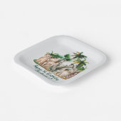 Assiettes En Carton Personnalisé Nom Safari Animaux Palm Trees Anniver (Angulaire)