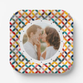 Assiettes En Carton Personnalisé Photo Moderne Coloré Personnalisé (Recto)