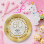 Assiettes En Carton Personnalisé, Plaques en papier du 60e anniversair (Fête)