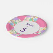 Assiettes En Carton Personnalisé rose mignon Motif Anniversaire Âge Pl (Angle)