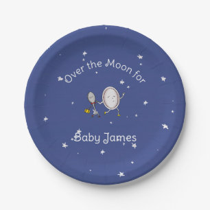 Assiettes En Carton Personnalisé Sur La Lune Hey Diddle Baby shower Di