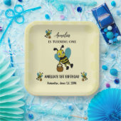 Assiettes En Carton Personnalisé thème de l'abeille 1er fête d'anniver (Fête)