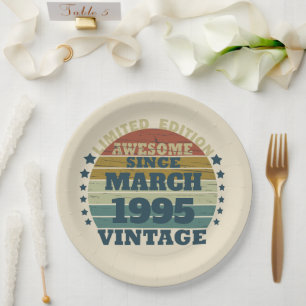 Assiettes En Carton Personnalisé Trente vintage 30e anniversaire