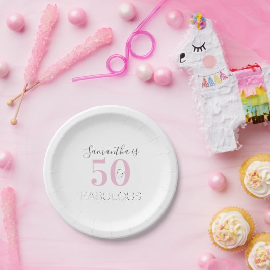 Assiettes En Carton Personnalisée 50 et fabuleuse fête d'anniversaire (Fête)