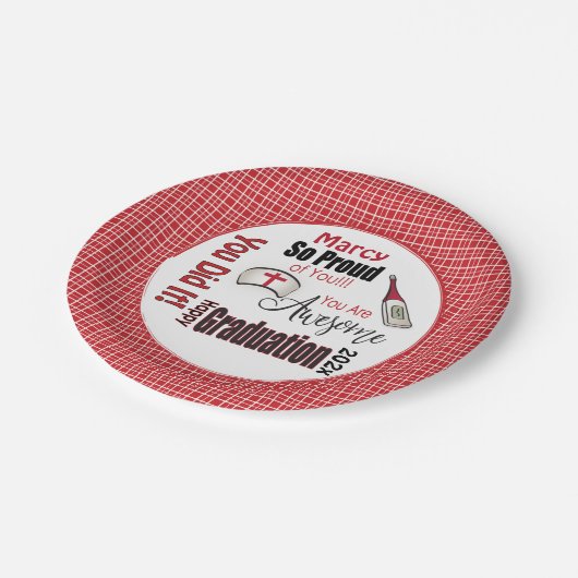 Assiettes En Carton Personnalisée pour son diplôme d'infirmière en pla (Angle)