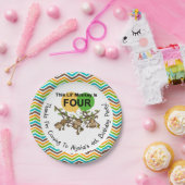 Assiettes En Carton PersonnaliséPetits singes Plaques papier 4e annive (Fête)