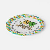 Assiettes En Carton PersonnaliséPetits singes Plaques papier 4e annive (Angle)