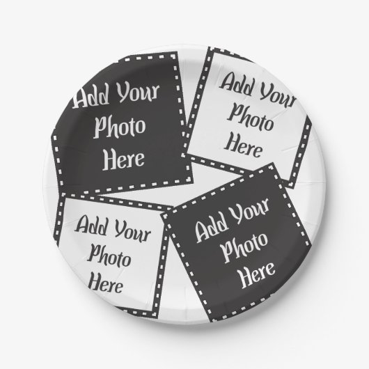Assiettes En Carton Personnaliser 4 Photos Plaque Papier (Devant)