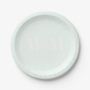 Assiettes En Carton Personnaliser avec la lettre blanche initiale Nomb