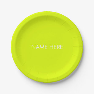 Assiettes En Carton Personnaliser avec nom, texte minimaliste
