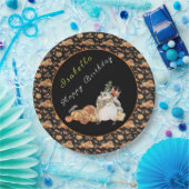 Assiettes En Carton Personnaliser citrouille Raccoon Texte et couleur (Fête)