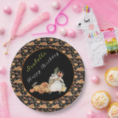 Assiettes En Carton Personnaliser citrouille Raccoon Texte et couleur (Fête)