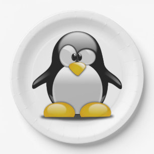 Assiettes En Carton Personnaliser Cute Penguin Party Plaque pour enfan