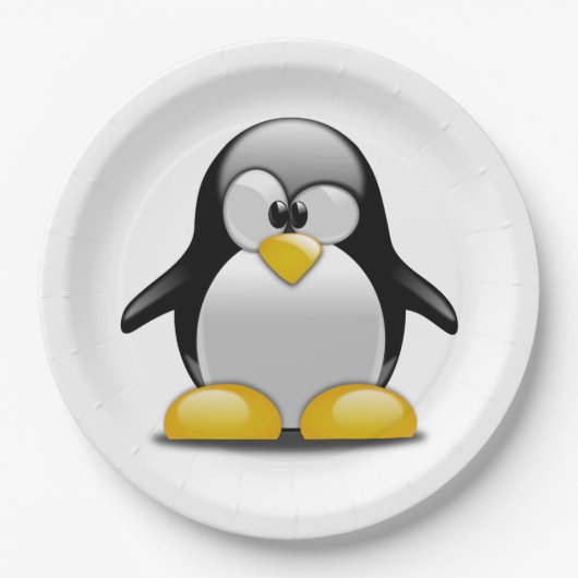 Assiettes En Carton Personnaliser Cute Penguin Party Plaque pour enfan (Devant)