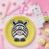 Assiettes En Carton Personnaliser Cute Zebra Party Plaque pour enfants (Fête)