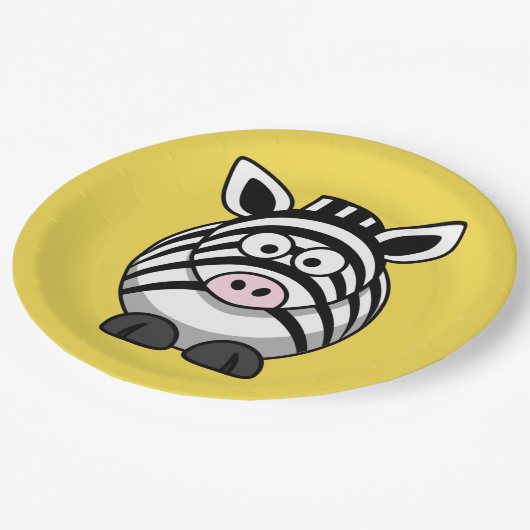 Assiettes En Carton Personnaliser Cute Zebra Party Plaque pour enfants (Angle)
