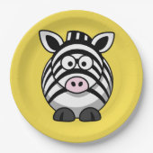 Assiettes En Carton Personnaliser Cute Zebra Party Plaque pour enfants (Devant)