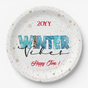 Assiettes En Carton Personnaliser des vibrations d'hiver
