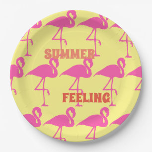 Assiettes En Carton Personnaliser Flamant rose rose
