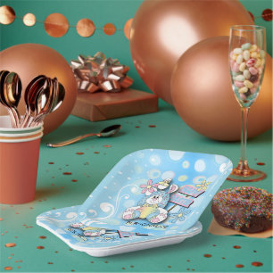 Assiettes En Carton Personnaliser - Happy Bunny Pâques