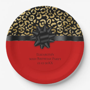 Assiettes En Carton Personnaliser Impression Anniversaire Rouge Noir O
