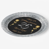 Assiettes En Carton Personnaliser joyeuse de luxe 25e anniversaire d'a (Angle)