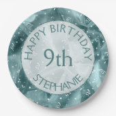 Assiettes En Carton Personnaliser : "Joyeux anniversaire" Aq uaTexture (Devant)