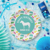 Assiettes En Carton Personnaliser l'anniversaire de Preppy Zebra Safar (Fête)