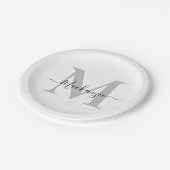 Assiettes En Carton Personnaliser le nom initial du monogramme (Angle)