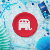 Assiettes En Carton Personnaliser l'éléphant républicain (Fête)