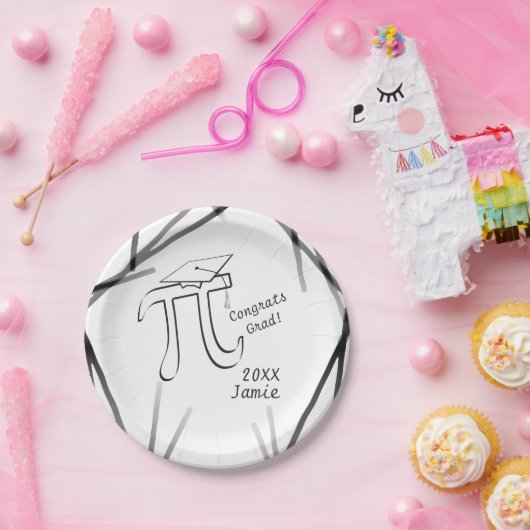 Assiettes En Carton Personnaliser Math Pi Grad Plaque en papier (Fête)