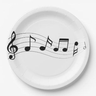 Assiettes En Carton Personnaliser Musical Notes Party Plaque