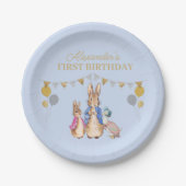 Assiettes En Carton Personnaliser Peter lapin 1er anniversaire (Devant)