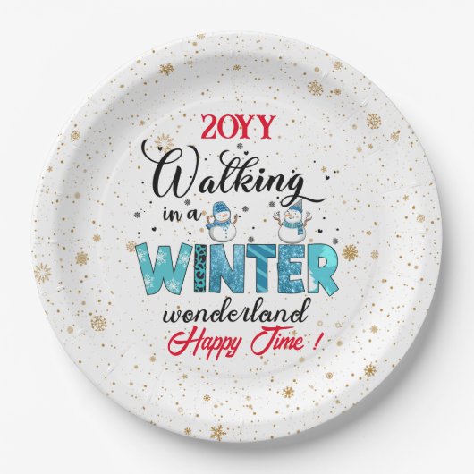 Assiettes En Carton Personnaliser Winter Wonderland (Devant)
