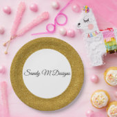 Assiettes En Carton Personnalisez Gold Parties scintillant Image Votre (Fête)