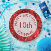 Assiettes En Carton Personnalisez: "Joyeux anniversaire" Textes rouges (Fête)