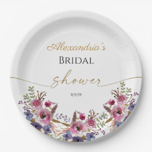 Assiettes En Carton Personnalisez les fleurs et les feuilles de la dou
